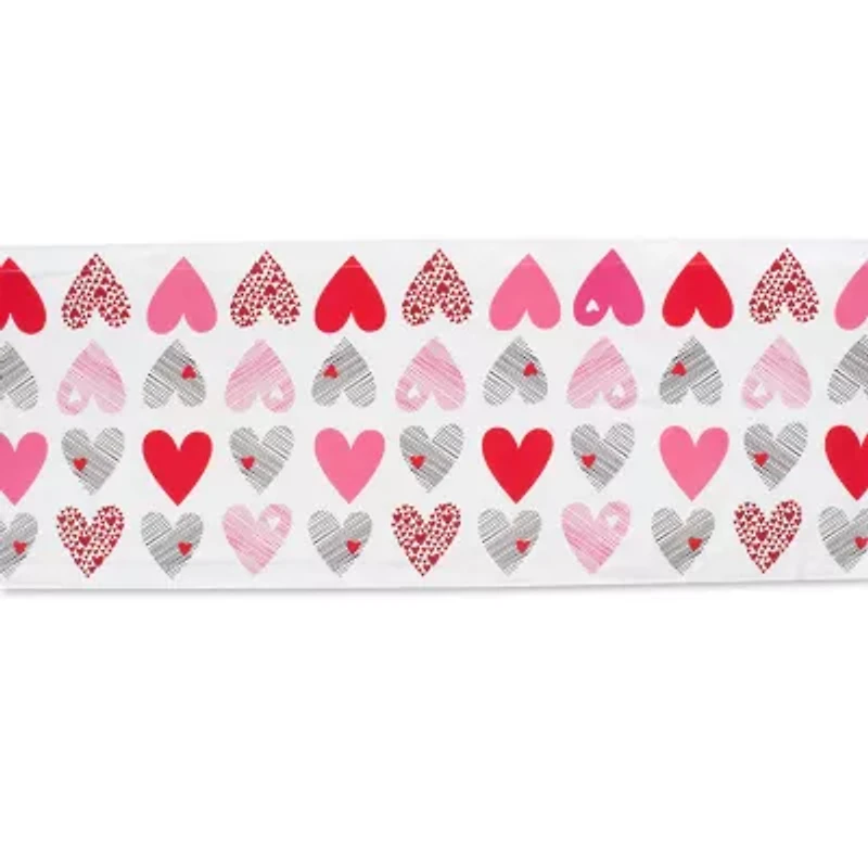 Design Imports Hearts Collage Print Table Runner