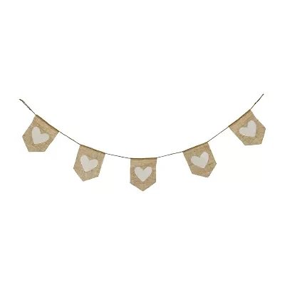 National Tree Co. 6 Ft. V White Hearts Valentines Day Indoor Outdoor Garland