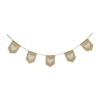 National Tree Co. 6 Ft. V White Hearts Valentines Day Indoor Outdoor Garland