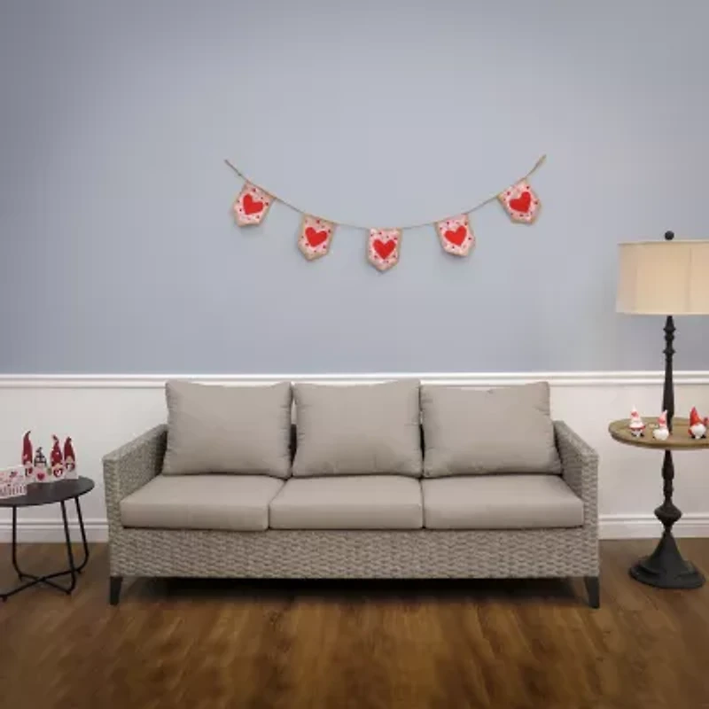 National Tree Co. 6 Ft. V Red Hearts And Dots Valentines Day Indoor Outdoor Garland