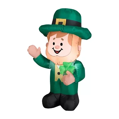 National Tree Co. 42 Inflatable Waving Leprechaun With Sh St. Patricks Day Inflatable