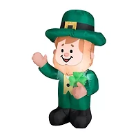 National Tree Co. 42 Inflatable Waving Leprechaun With Sh St. Patricks Day Inflatable