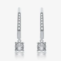 Ever Star (H-I / Si1-I1) Womens 1/2 CT. T.W. Lab Grown White Diamond 10K White Gold 21mm Round Hoop Earrings