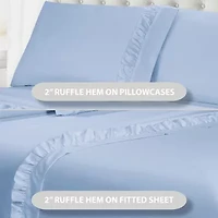 Swift Home Ultra Glam Soft Ruffle Hem Deep Pocket Sheet Set