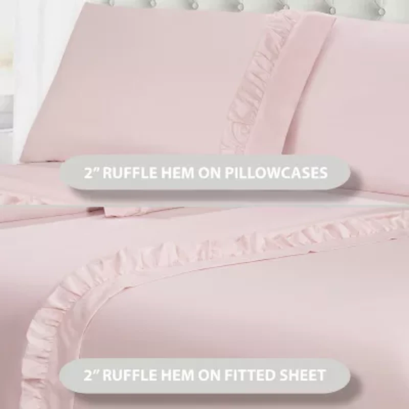 Swift Home Ultra Glam Soft Ruffle Hem Deep Pocket Sheet Set