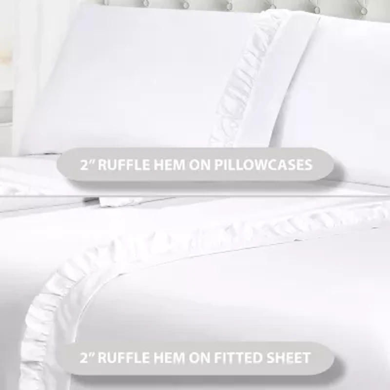 Swift Home Ultra Glam Soft Ruffle Hem Deep Pocket Sheet Set