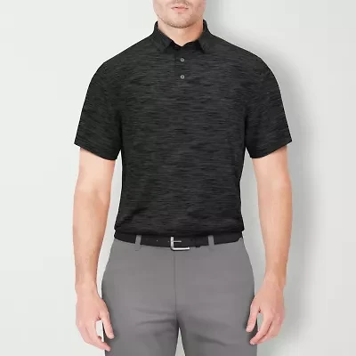 PGA TOUR Airflux Heathered Mens Regular Fit Short Sleeve Polo Shirt