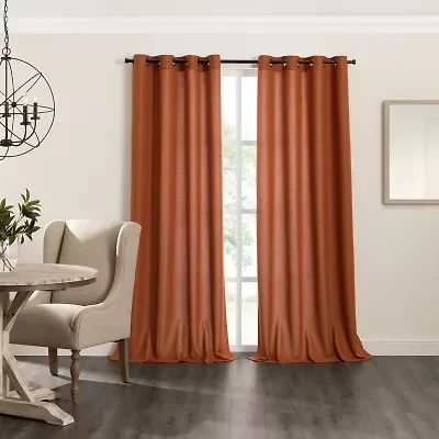 Fieldcrest Catalina Grommet Top Light-Filtering Single Curtain Panel