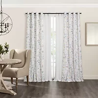 Fieldcrest Catalina Print Grommet Top Light-Filtering Single Curtain Panel