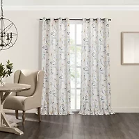 Fieldcrest Catalina Print Grommet Top Light-Filtering Single Curtain Panel