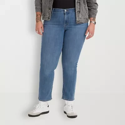 Levi's® Plus Womens Mid Rise 414 Straight Leg Jean