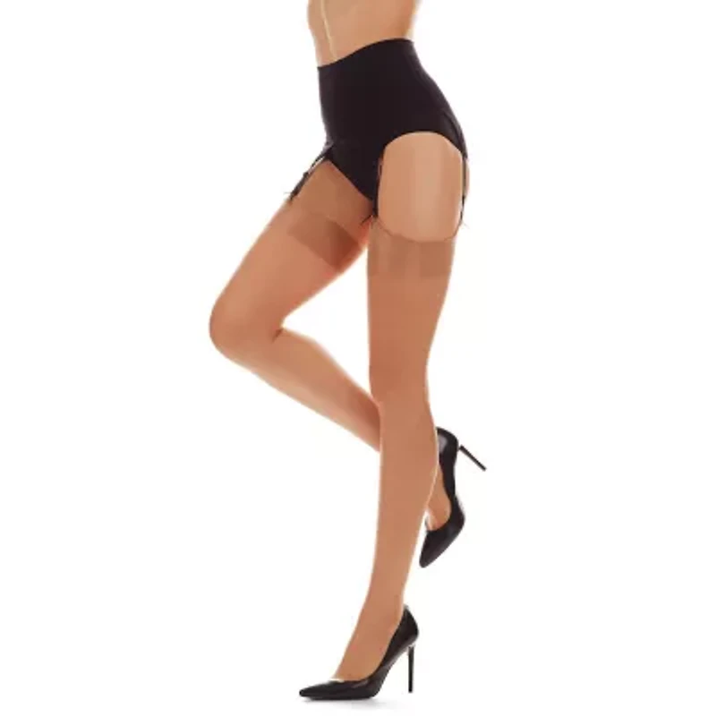 MeMoi Backseam Cuban Heel Thigh Highs