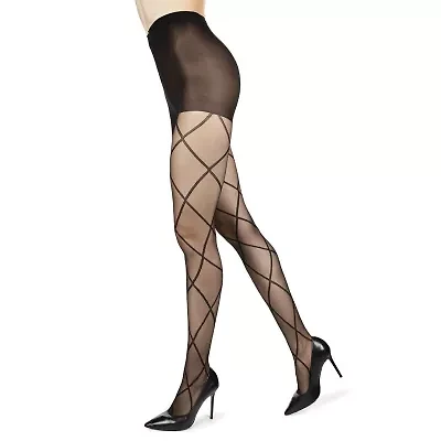 MeMoi Womens Sheer Diamond Tights