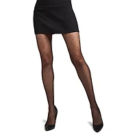 MeMoi Womens Petite Point Sheer Dots Tights