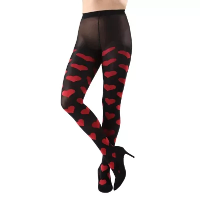 MeMoi Womens Opaque Heart Not Applicable Hearts Tights