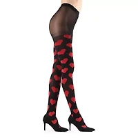 MeMoi Womens Opaque Heart Not Applicable Hearts Tights