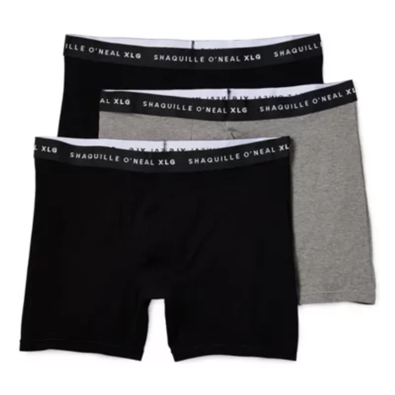 Shaquille O'Neal XLG Heiq Mens Big and Tall 3 Pack Boxer Briefs 346161