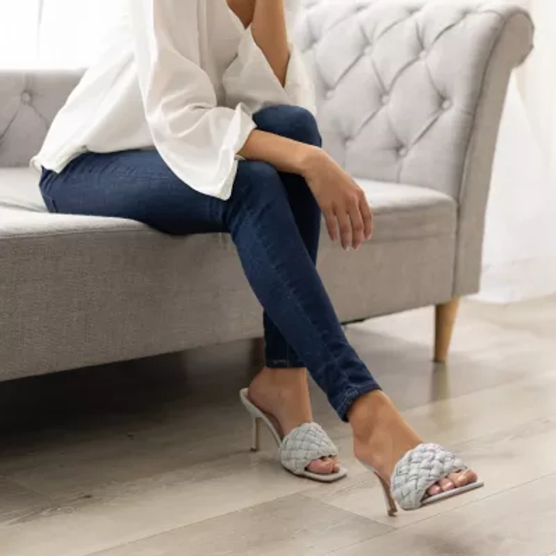 Journee Collection Raquelah Womens Round Open Toe Stiletto Heel Pumps