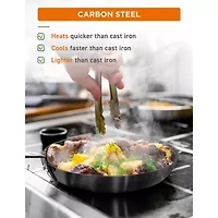 Commercial Chef 12 Inch Carbon Steel Non-Stick Skillet