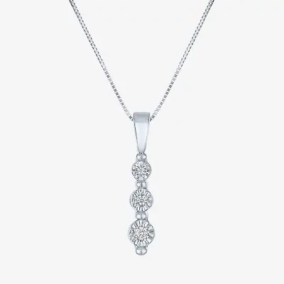 Diamond Accent (S12-I1/G-H) Womens Diamond Accent Lab Grown White Diamond 10K White Gold 18 Inch Pendant Necklace