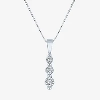 Diamond Accent (S12-I1/G-H) Womens Diamond Accent Lab Grown White Diamond 10K White Gold 18 Inch Pendant Necklace