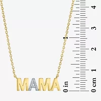 "Mama" (G-H / I1-I2) Womens Diamond Accent Lab Grown White Diamond 10K Gold 18 Inch Pendant Necklace