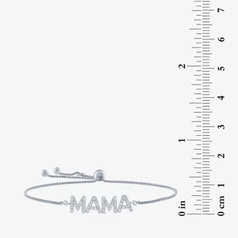 "Mama" (G-H / I1-I2) Womens 1/10 CT. T.W. Lab Grown White Diamond Sterling Silver Bolo Bracelet
