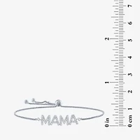 "Mama" (G-H / I1-I2) Womens 1/10 CT. T.W. Lab Grown White Diamond Sterling Silver Bolo Bracelet