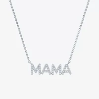 "Mama" (G-H / I1-I2) Womens 1/10 CT. T.W. Lab Grown White Diamond Sterling Silver 16 Inch Pendant Necklace