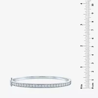 (G-H / I1-I2) Womens 1/2 CT. T.W. Lab Grown White Diamond Sterling Silver Bangle Bracelet