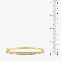 (G-H / I1-I2) Womens 1/2 CT. T.W. Lab Grown White Diamond Sterling Silver Bangle Bracelet