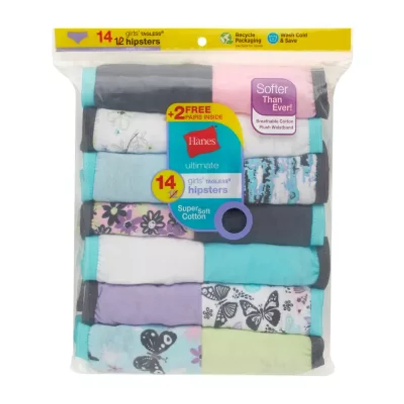 Hanes Bonus Pack Little & Big Kid Girls 14 Pack Hipster Panty Guh14b