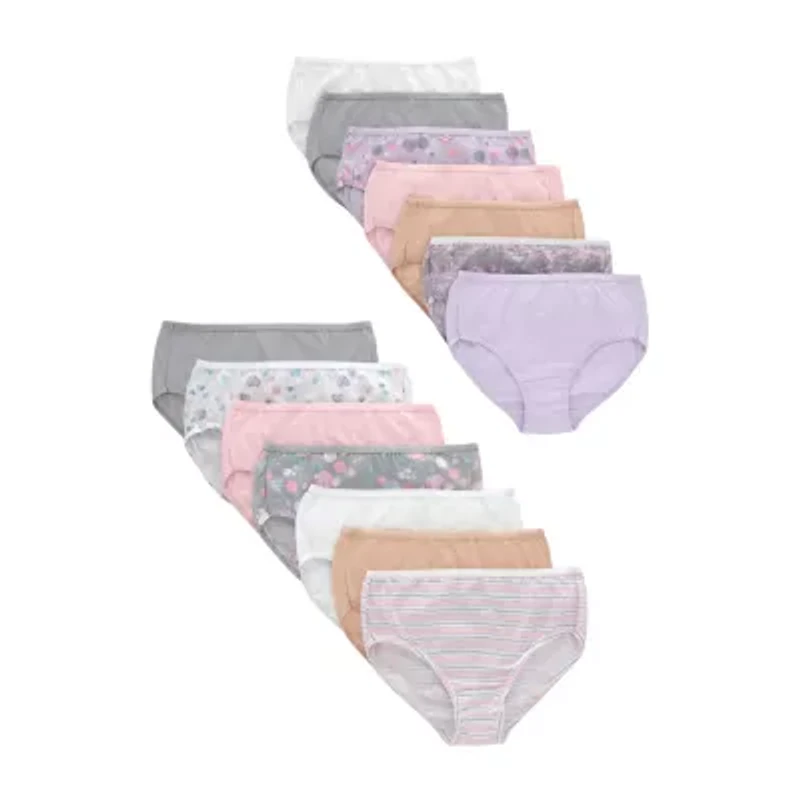 Hanes Bonus Pack Little & Big Kid Girls 14 Briefs Gubb4b