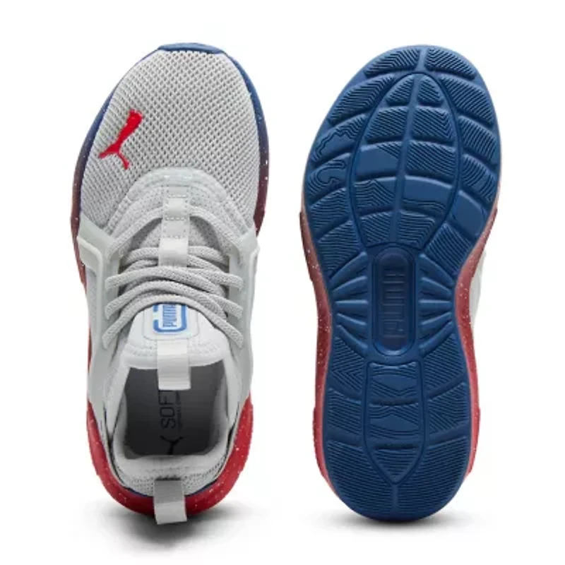 PUMA Soft Enzo 5 Speckle Fade Little Kid Boys Running Shoes