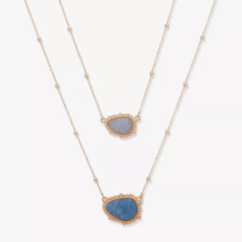a.n.a Gold Tone Womens 16 Inch Strand Necklace