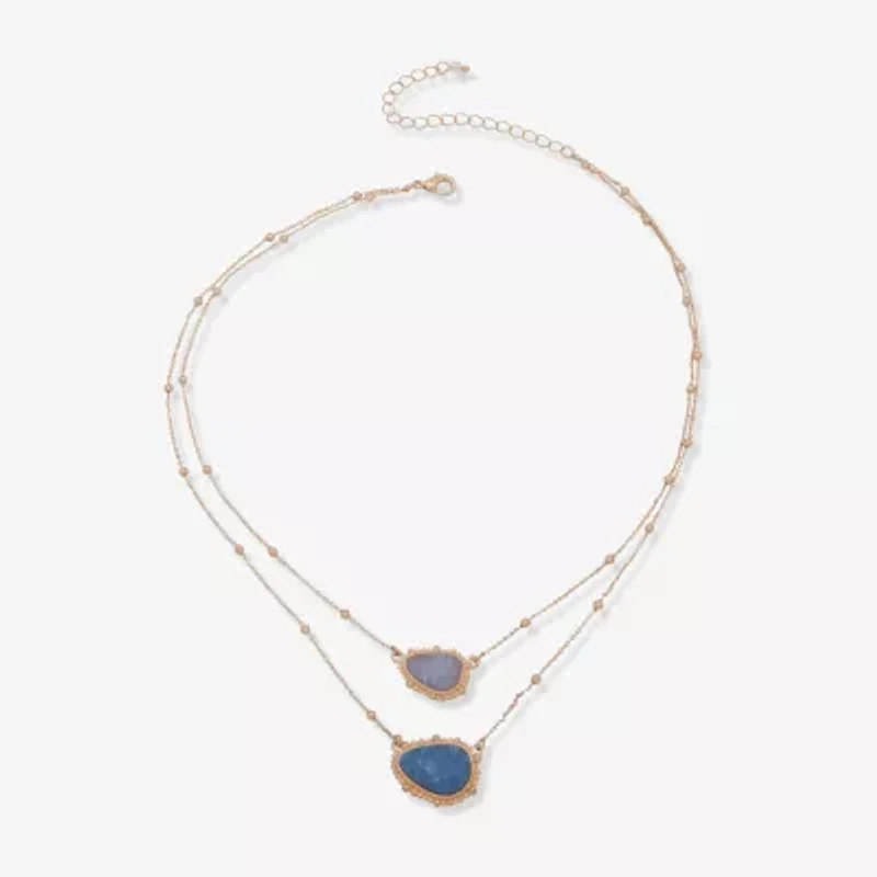 a.n.a Gold Tone Womens 16 Inch Strand Necklace