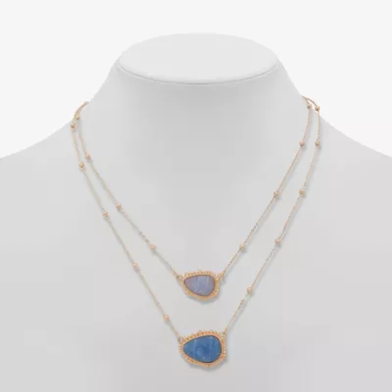 a.n.a Gold Tone Womens 16 Inch Strand Necklace