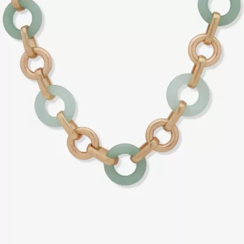 a.n.a Gold Tone Womens 17 Inch Collar Necklace