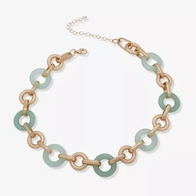 a.n.a Gold Tone Womens 17 Inch Collar Necklace