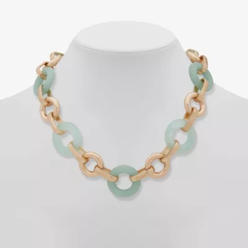a.n.a Gold Tone Womens 17 Inch Collar Necklace