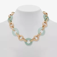 a.n.a Gold Tone Womens 17 Inch Collar Necklace