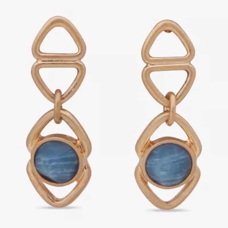 a.n.a Gold Tone Womens Triangle Drop Earrings