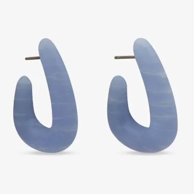a.n.a Blue Womens 28.4mm Triangle Hoop Earrings