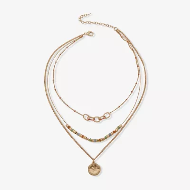 a.n.a Gold Tone Womens 17 Inch Strand Necklace