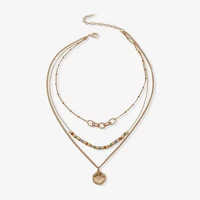 a.n.a Gold Tone Womens 17 Inch Strand Necklace