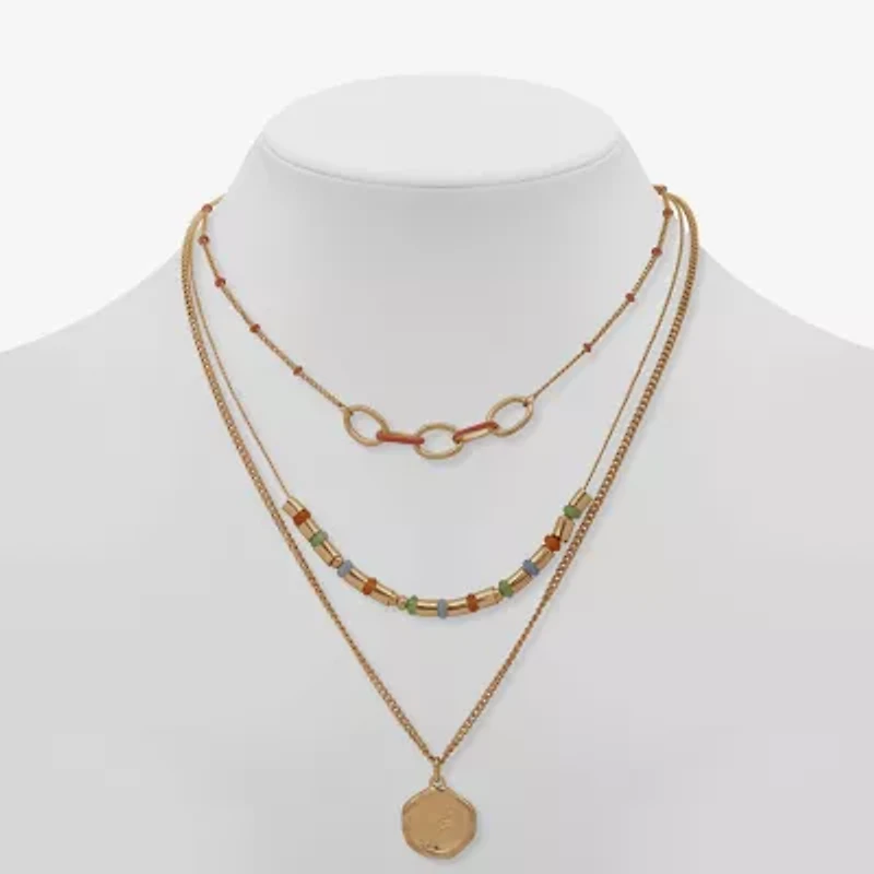 a.n.a Gold Tone Womens 17 Inch Strand Necklace