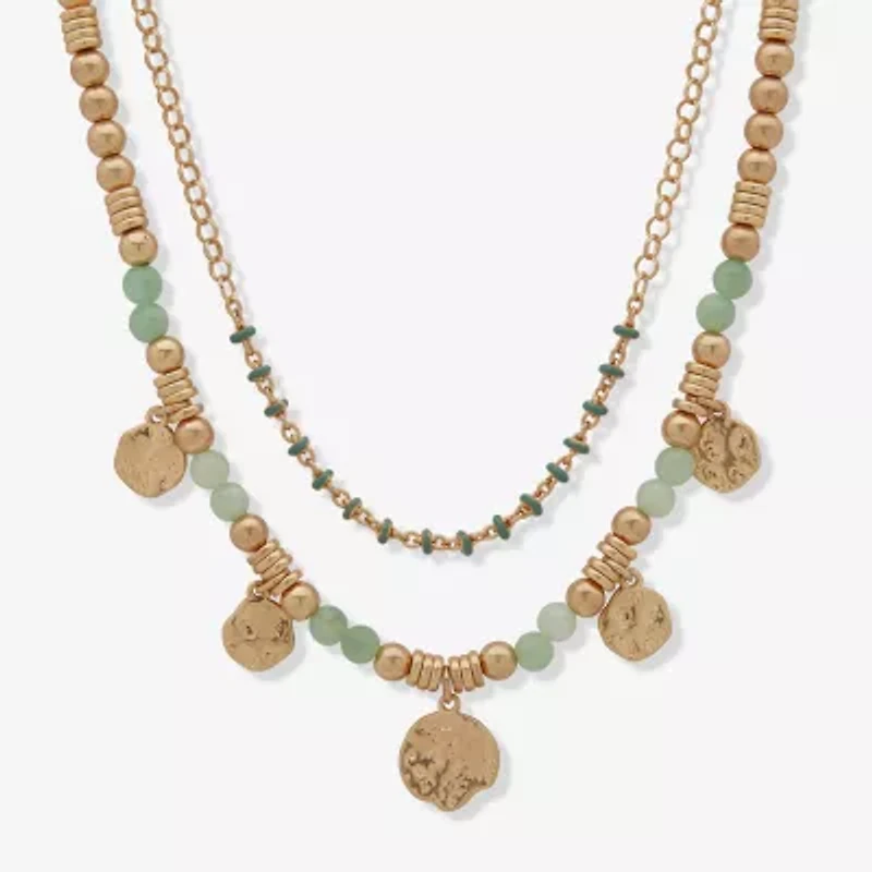 a.n.a Gold Tone Womens 22 Inch Strand Necklace