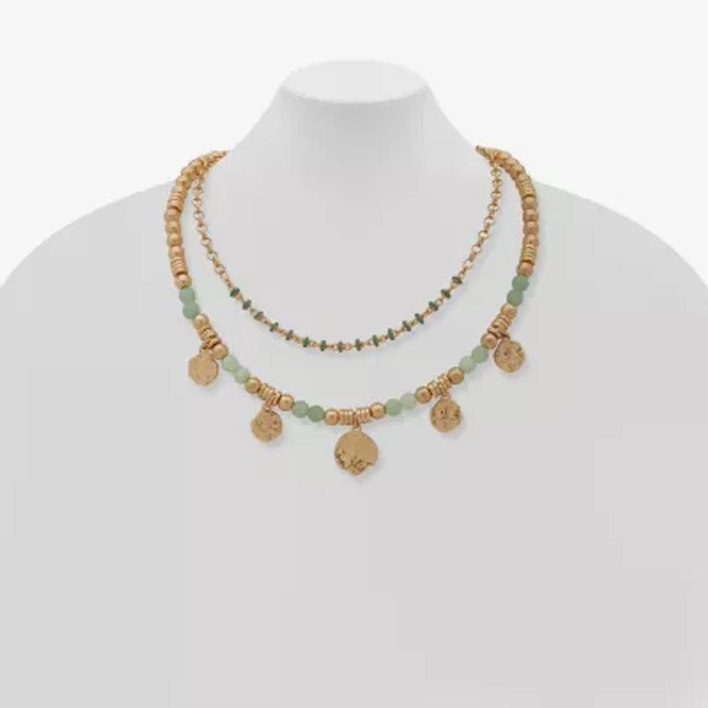 a.n.a Gold Tone Womens 22 Inch Strand Necklace