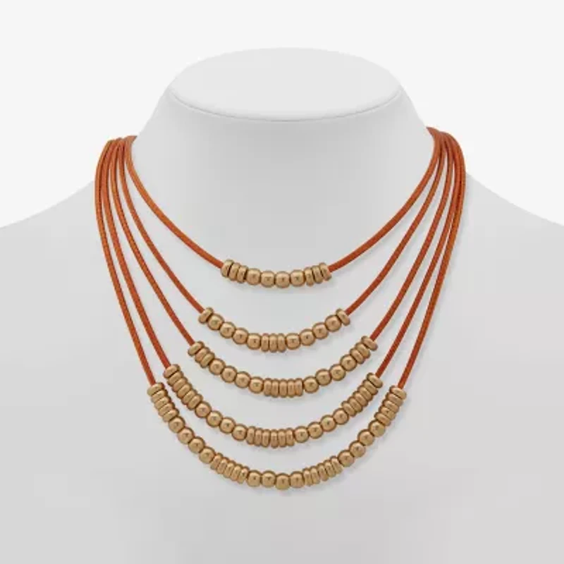 a.n.a Gold Tone Womens Inch Strand Necklace