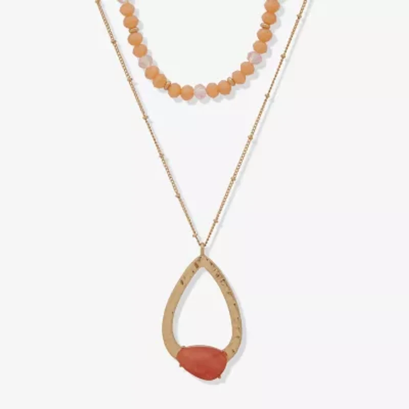 a.n.a Gold Tone Womens Inch Strand Necklace
